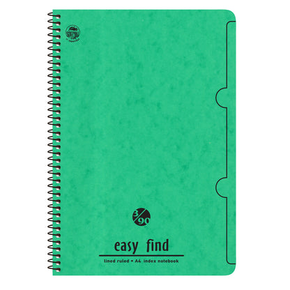 A4 spiral notebook 3 topics, 90 sheets Special easy find green
