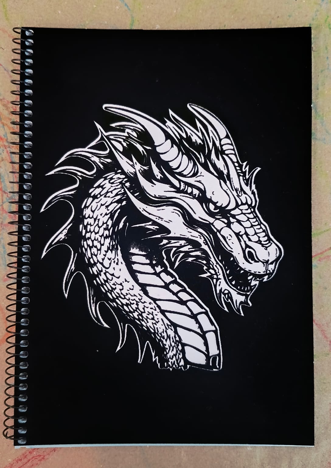 Τετράδιο Velvet B5 σπιράλ 2 θεμάτων, ριγέ, δράκος