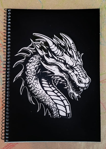 Τετράδιο Velvet B5 σπιράλ 2 θεμάτων, ριγέ, δράκος