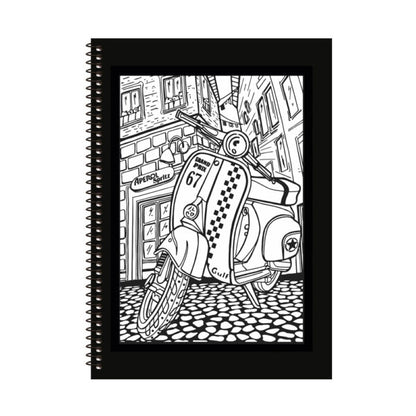 Τετράδιο Velvet B5 σπιράλ 2 θεμάτων, ριγέ, βέσπα