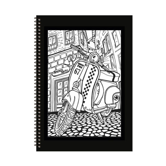 Τετράδιο Velvet B5 σπιράλ 2 θεμάτων, ριγέ, βέσπα