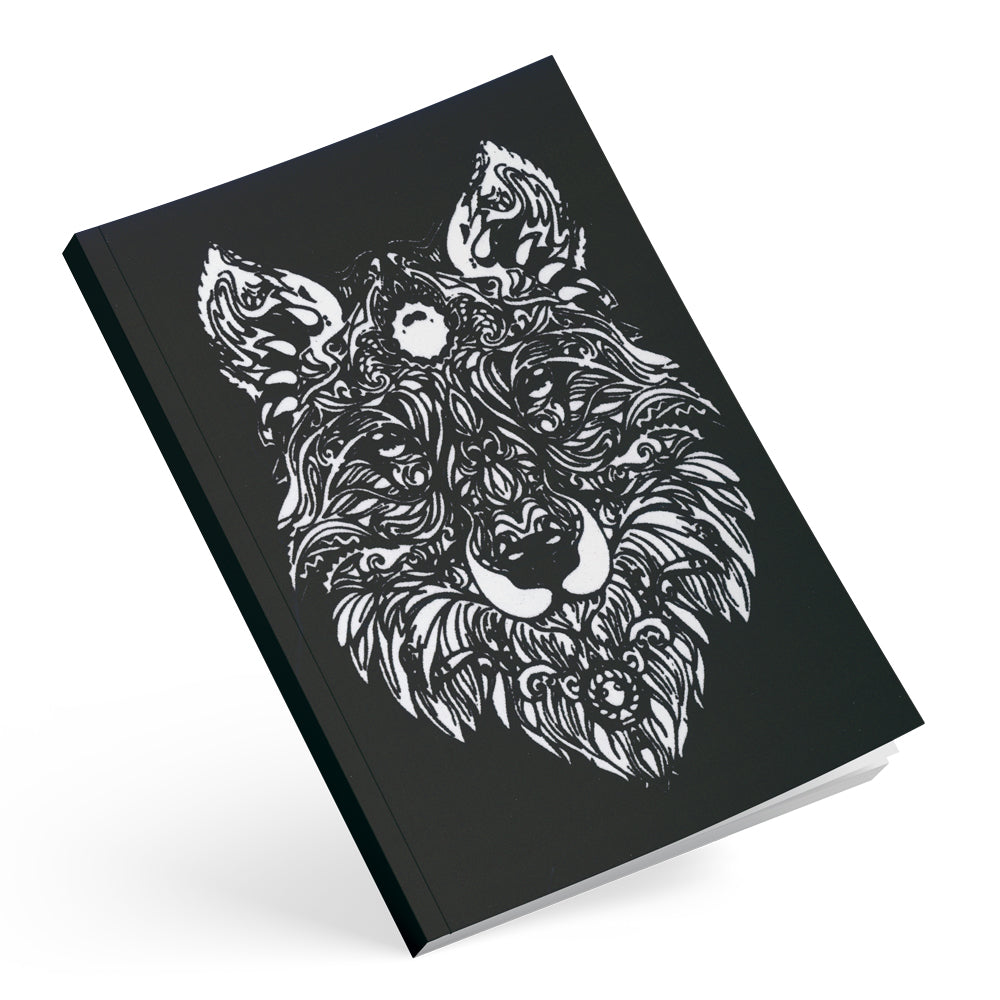 Τετράδιο Velvet A5 βιβλιοδετημένο, ριγέ, λύκος