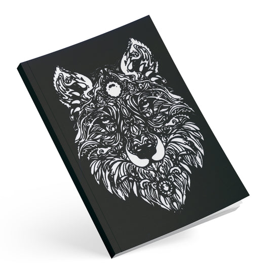 Τετράδιο Velvet A5 βιβλιοδετημένο, ριγέ, λύκος