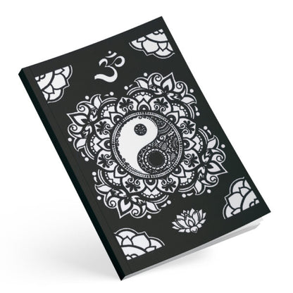 Τετράδιο Velvet A5 βιβλιοδετημένο, ριγέ, yin-yang
