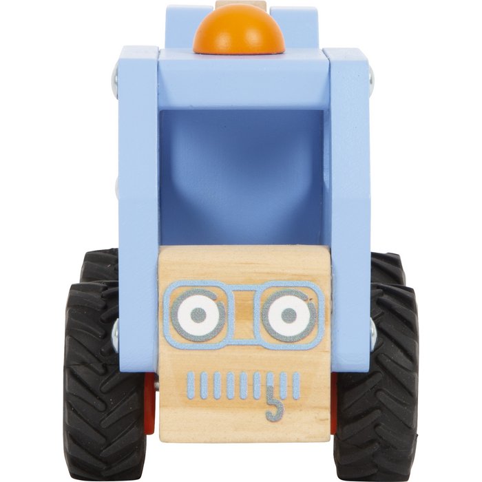 Ξύλινο όχημα εργοταξίου με γερανό