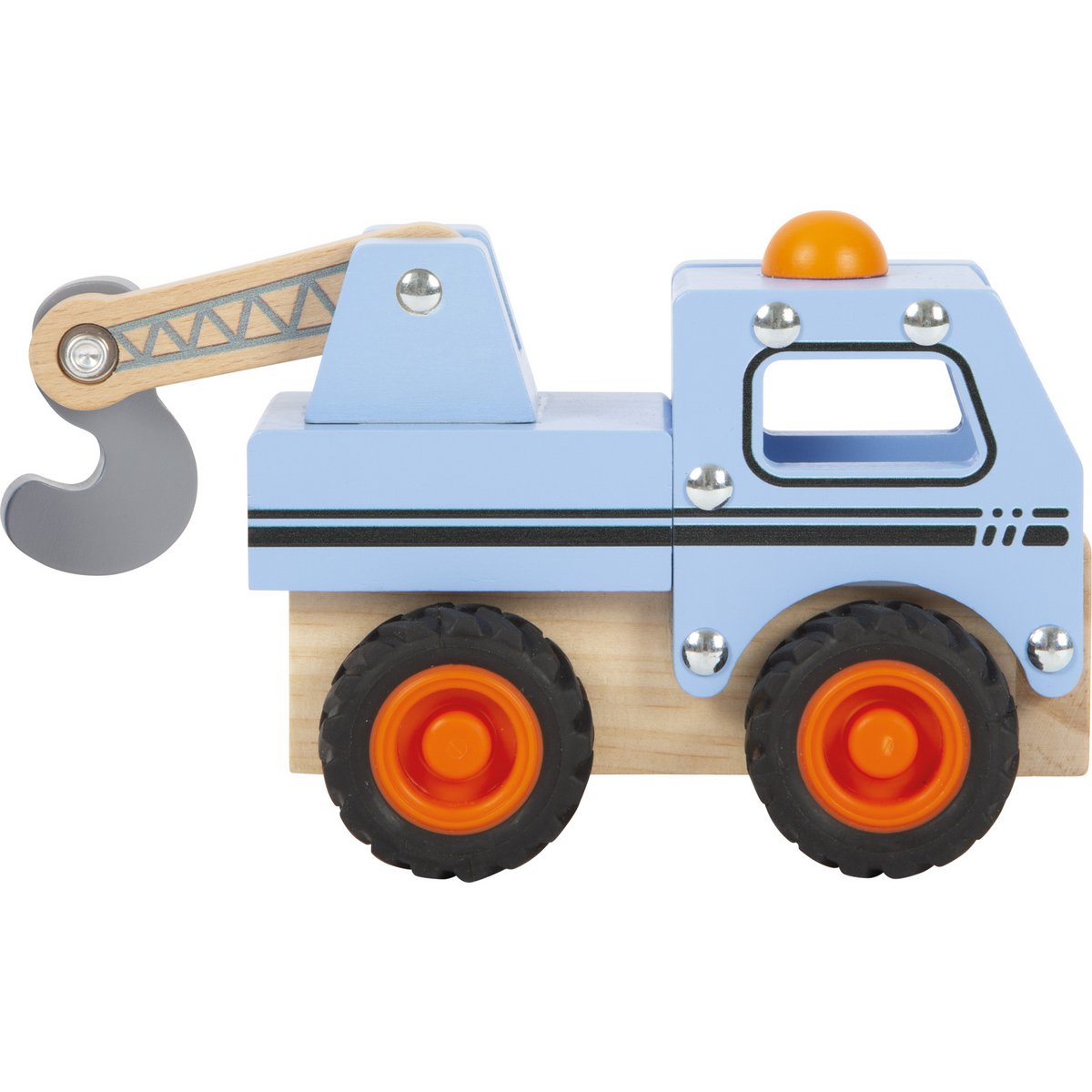 Ξύλινο όχημα εργοταξίου με γερανό